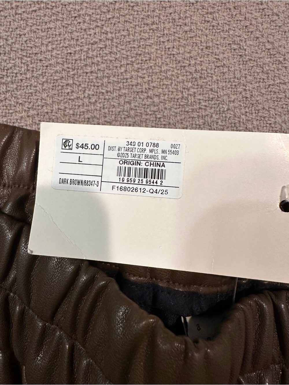 Brown Faux Leather cropped Pants NWT - Picture 4 of 10
